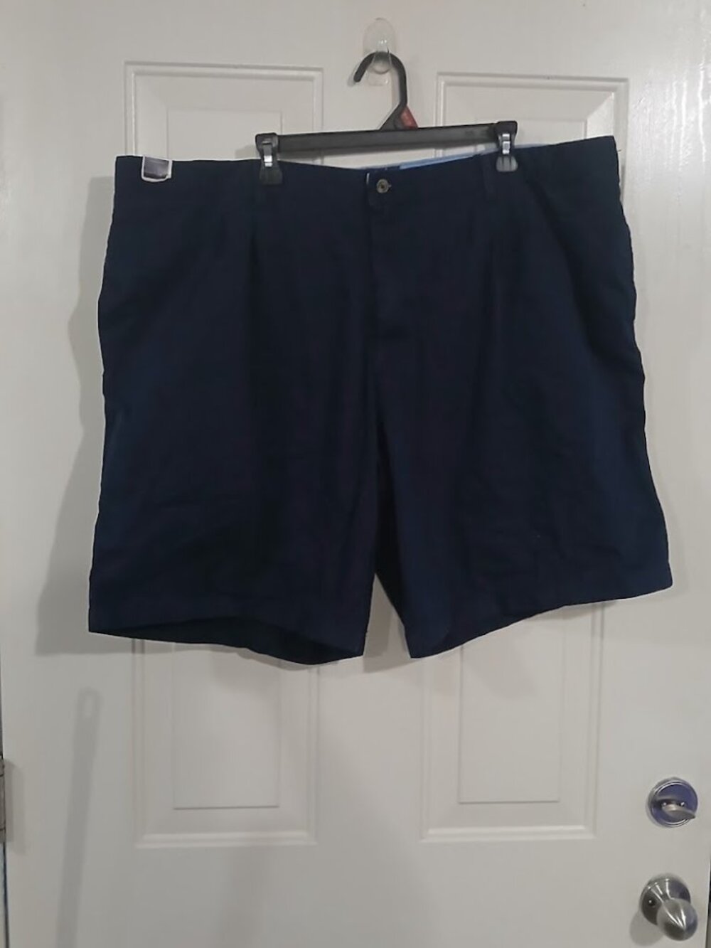 Saddlebred Mens Navy Blue 10"pleated Shorts Sz. 50W